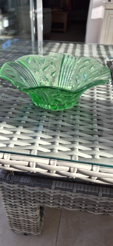 Retro green glass dish