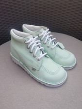Kickers Boots light mint green leather Womens UK 5 (EU38) Rare
