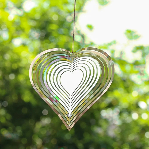 9inch heart wind spinner - heart,