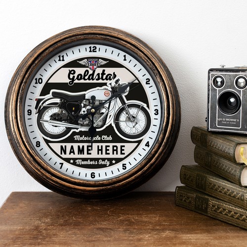 Personalised motorcycle clock - motorcycle,