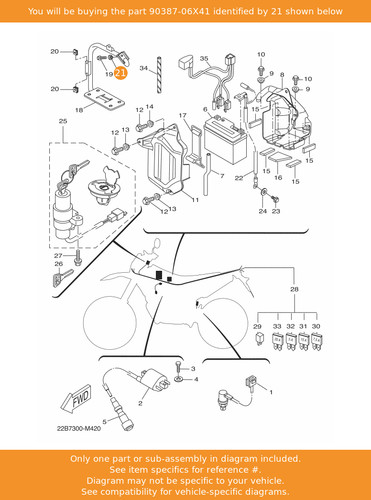 Yamaha collar 90387 06x41 - collar,, oem