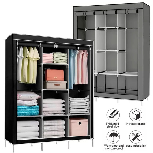 Large fabric canvas wardrobe - fabric,