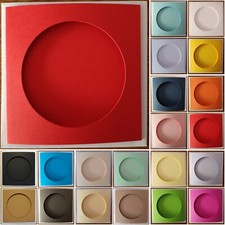 Circle Aperture Square Tri-Fold 4.8" 12cm Card Blanks Colour 5 Pack Cross Stitch