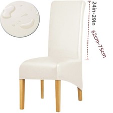 Large Stretch PU Leather Dining Room Chair Cover Waterproof XL Seat Slipcover