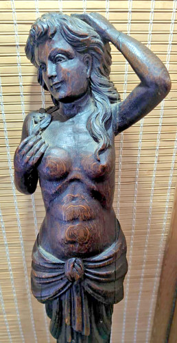 Antique carved oak - antique, female
