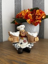 Vintage “Fat Chef” Ceramic Salt & Pepper Shakers – Novelty Kitchen Collectable
