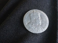 EDWARD VII 925  SILVER CORONATION MEDAL 1902-HAS BEEN CLEANED IN PAST+ FREE COIN
