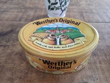 1990's WERTHER'S ORIGINAL OVAL EMBOSSED SWEET  TIN COLLECTABLE ADVERTISING TIN