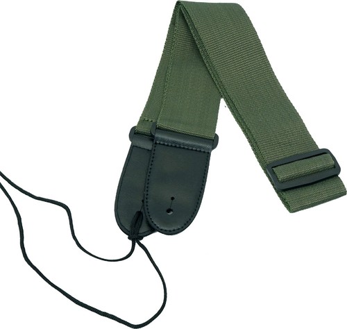 Green webbing guitar strap - webbing,