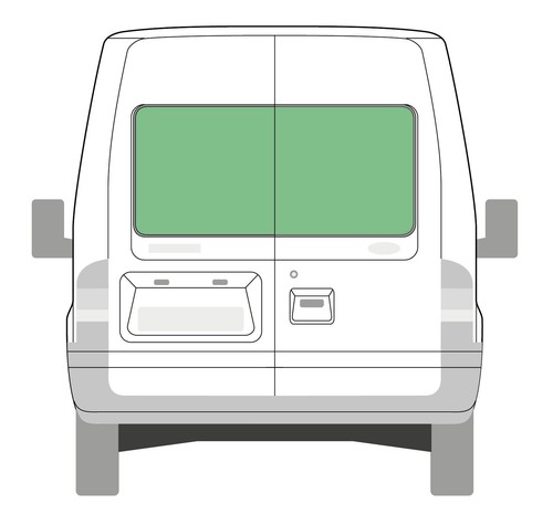 Rear double door window - rear,