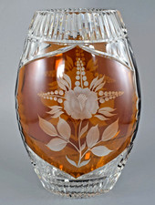 VINTAGE BOHEMIAN AMBER & CLEAR