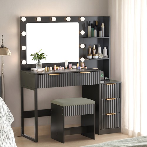 Vanity desk with mirror - vanity,