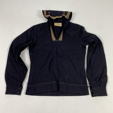 Vtg US Navy Naval Clothing Factory Shirt Mens Small Wool Sailor Cracker Jack 40s