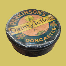 Vintage Parkinson’s Dainty Toffees Tin Doncaster, England c. 1920s–1930s