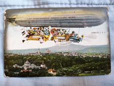Vintage Postcard Zeppelin over