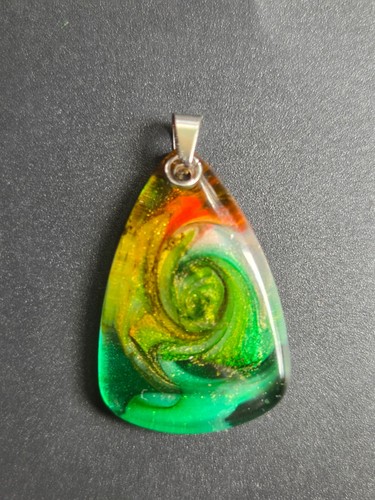 Ooak handmade resin pendant - ooak,