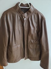 Brown Leather Jacket Size L By