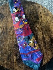 Vintage Disney Tie Mickey Mouse Pluto Made In Italy