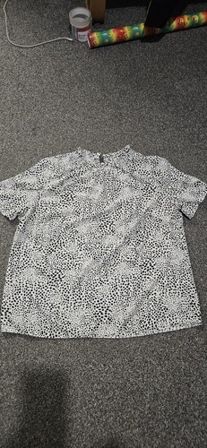 Ladies black and white frill - and,