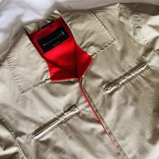 Mackintosh Windbreaker Jacket Size 38 (S) Made In Scotland Beige With Red Lining