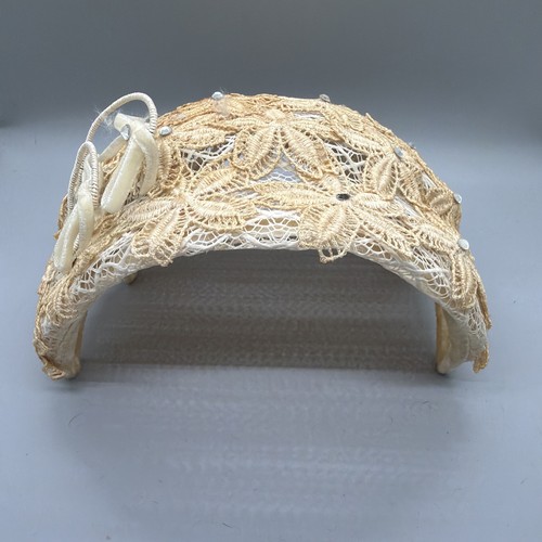 Vintage 1950s cream - cream, floral