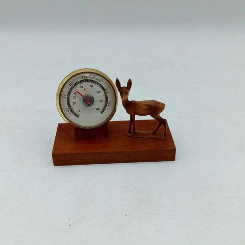 Vintage thermometer small wood - vintage,