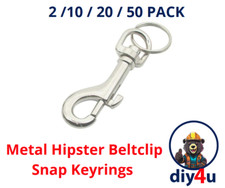 Metal Hipster Belt Clip Snap Keyrings Nickel Plated Spring Keyrings 2,10,20,50