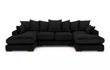 U SHAPE SOFA SALE , Brand New black plush Corner Sofa , Foam Seat Sale