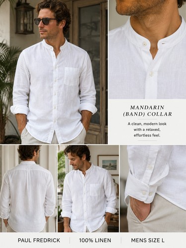 Paul fredrick 100 - linen, white