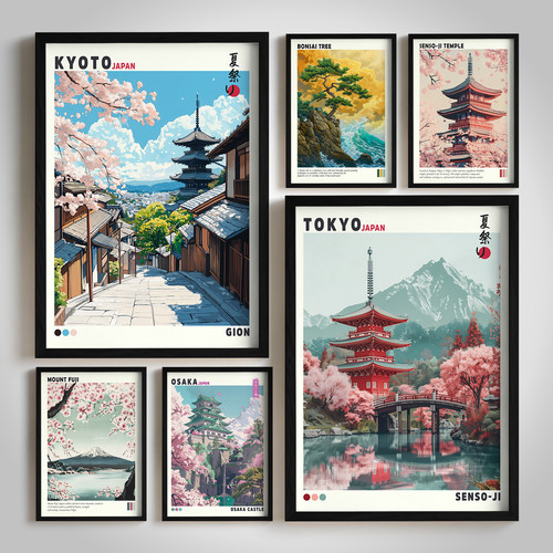 Vintage japanese wall - vintage, art