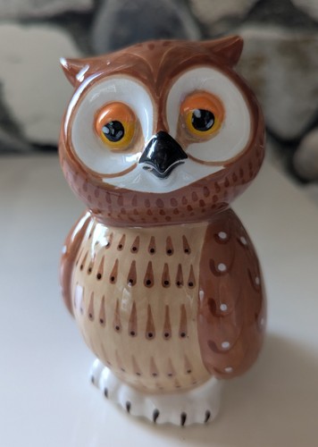 Ceramic brown owl - brown,