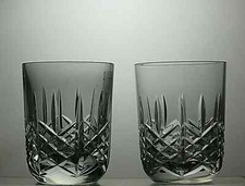 Waterford Marquis Crystal Cut Glass Set Of 2 Whisky Tumblers Signed 3 3/4" 