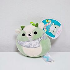 Squishmallows Palmer Green Goat 3" Clip Plush Keychain Easter Bandana With Tag