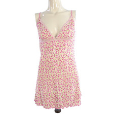 Naj Oleari Slip Dress Floral Cami Spaghetti Straps Sexy Side Slits Size XS