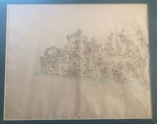 Original Framed Drawing of The Start from Fender Bender 500 Animated TV Series 