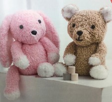 Baby Knitting Pattern for Teddy & Bunny Rabbit Toy    (206a)