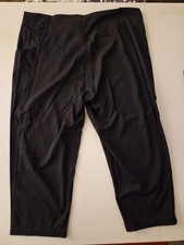 USA PRO Cropped Black Fitness Leggings UK Size 18 Capri pocket