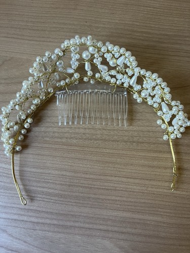 Pearl effect wedding headdress - pearl,