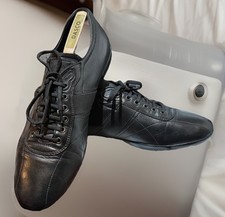 Prada Smart Classic Retro Designer Black Leather Sneaker Trainers UK 9 EU 43