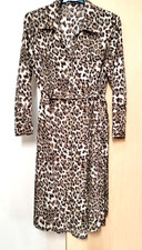 Qed London Leopard Print Long Shirt Dress  Size 14/16 Ladies Womens Ex Cond