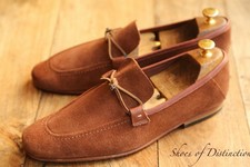 Ted Baker Tasselled Tan Brown Suede Leather Shoes Loafers Mens UK 9 US 10 EU 43