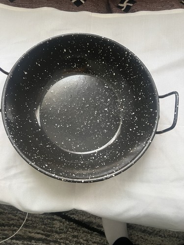 Enamel deep frying pan - deep,