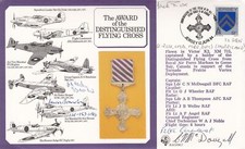 WW2 five Distinguished Flying Cross Holders signed RAF cover DM2  Award of DFC
