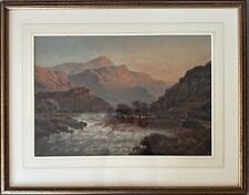 Late 19th/early 20th century English School, watercolour, Mountainous river