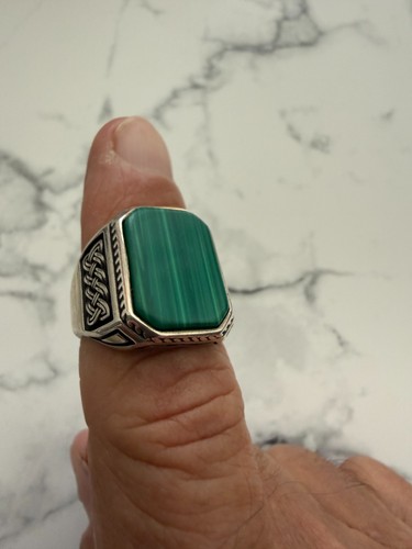 Men sterling silver green - sterling,