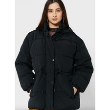 Topshop Women's Tie Detail Puffer Jacket Size 8