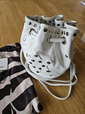 Temperley London Soft White Leather Bucket Bag With Star Design