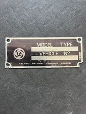 Leyland National Bristol Omnibus GAE 373N Bus Coach Chassis Body Plate Badge