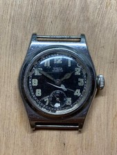 1940's Tritona German DH WW2 Military Tre Tacche Stainless Steel Watch. 30.5mm