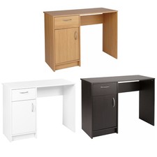 White Black Oak Desk 1 Drawer